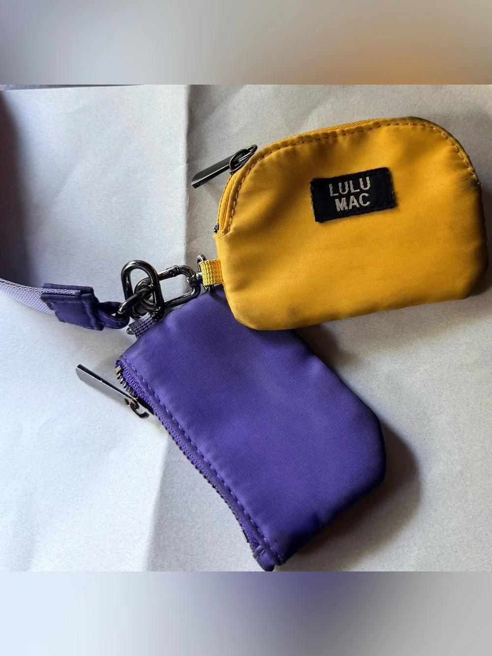 Lulu Mac Yellow & Purple Key and Card Pouch Set